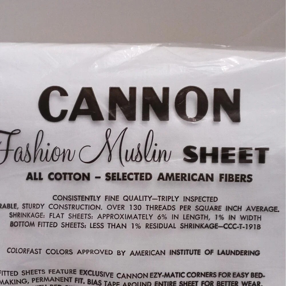 Cannon Fashion Muslin Double Sheet Cotton 81x108 Floral White/Blue/Green